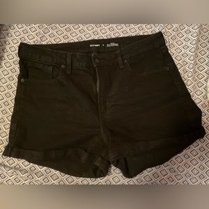 Black jean shorts. Size 16